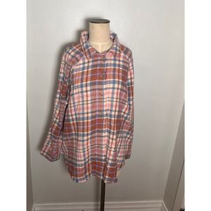 NWT Women’s Lucky Brand Button Up Downshirt Long Sleeve‎ Size Large